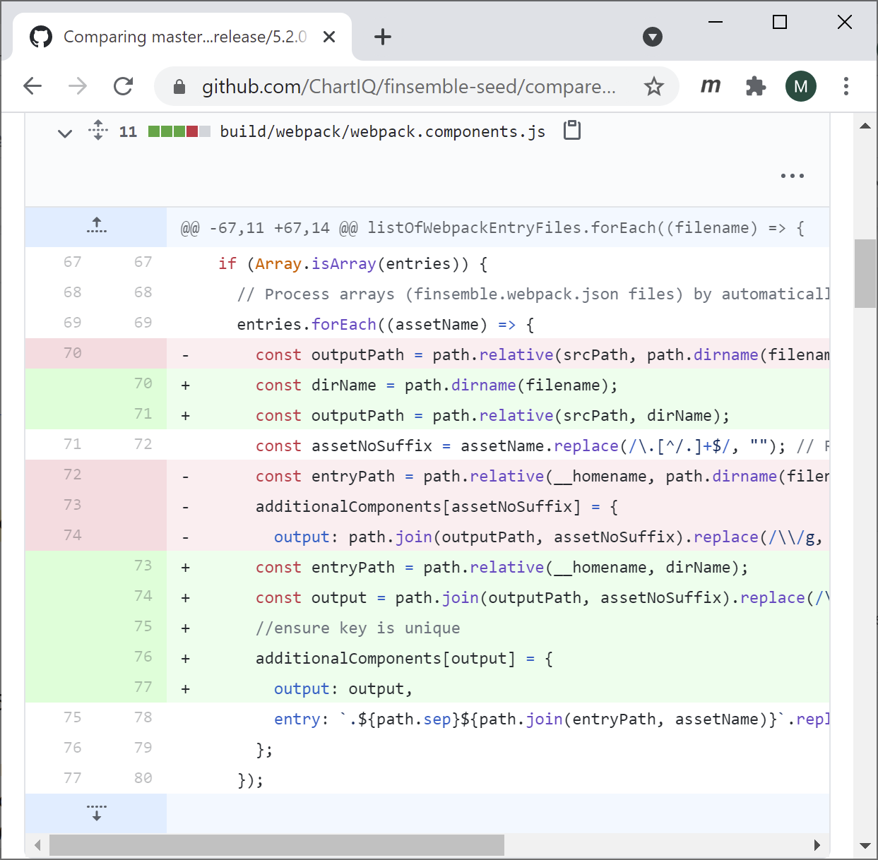 Viewing changes in GitHub
